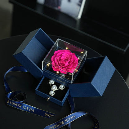 Royal Blue Eternal Rose Jewelry Acrylic Gift Box