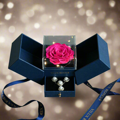 Royal Blue Eternal Rose Jewelry Acrylic Gift Box