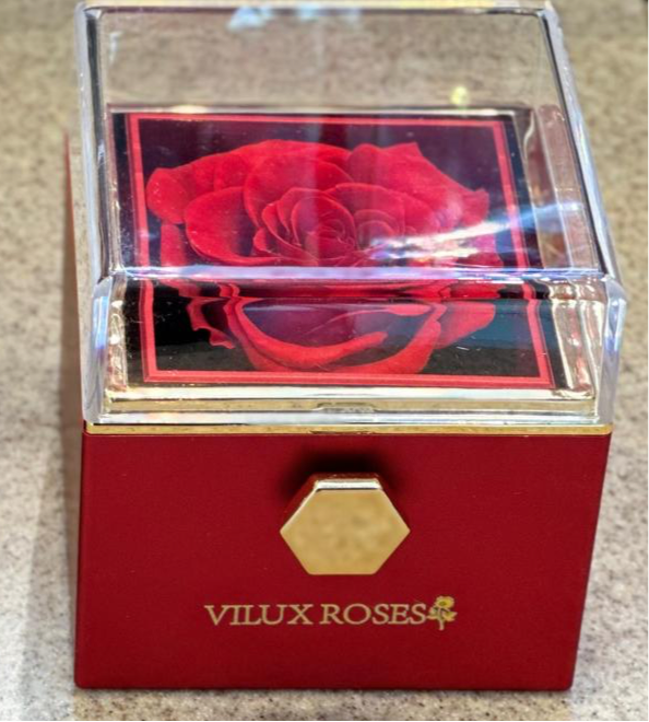 Radiant Ruby Rotating Rose Gift Box